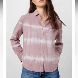 Rails Ingrid Raw Shirt Mauve White Waves Casual Women’s Small
